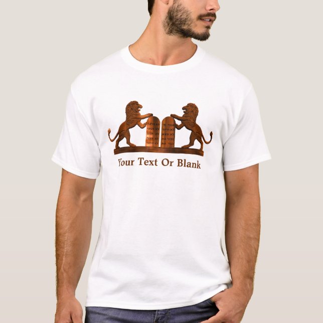 T-shirt Dix commandements et lions (Devant)