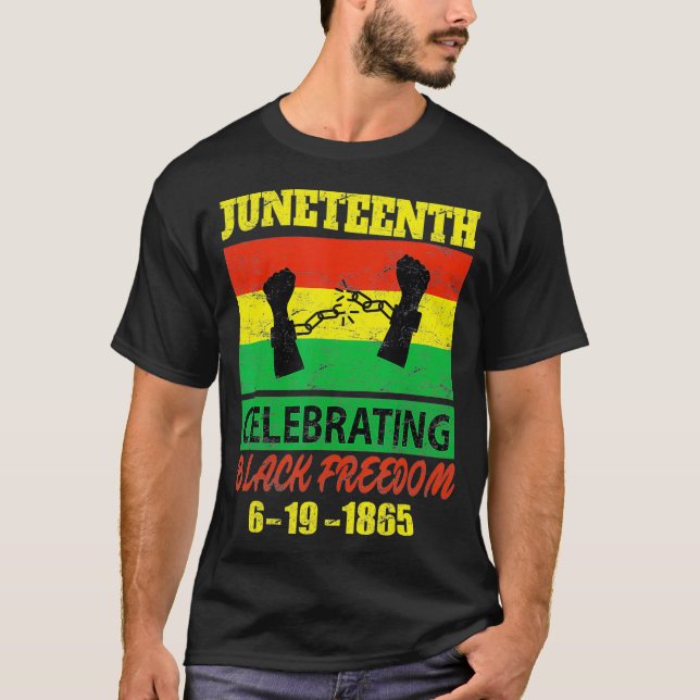 T-shirt Dixième anniversaire du drapeau de la liberté noir (Devant)