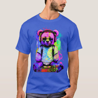 T-shirt DJ Bear, Teddy, Dessin, Musique, Concerts Festival
