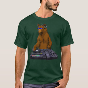 T-shirt DJ Bear Tourne-disque Musique Nouveauté Equalizer