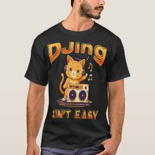 T-shirt DJ Cat DJing Hip Pop Music Kitty Techno Casques