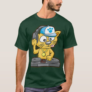 T-shirt DJ Cat Kitty scrattable Scratcher Cadeau