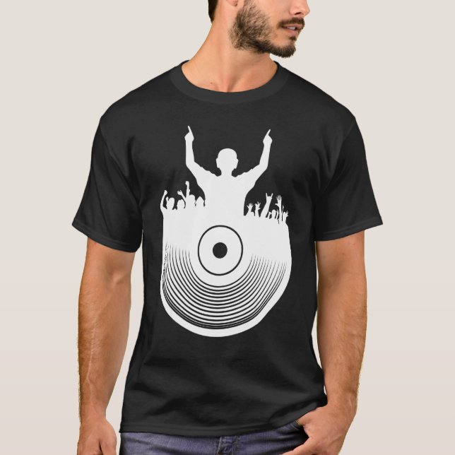 T-shirt Dj Dance Mix Radio Disque Jockey Deejay Djing Spin (Devant)