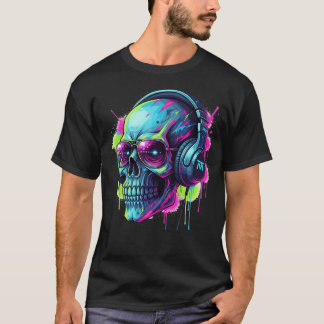 T-shirt DJ de crâne Graffiti urbain