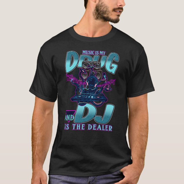 T-shirt DJ Disk Jokey Tourne-disque Party Music (Devant)