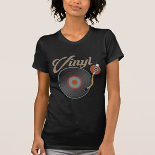 T-shirt DJ disque rétro musical style Tourne-disque vinyl