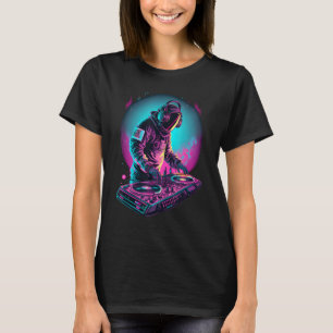 T-shirt DJ DJ de l'astronaute dans l'espace EDM cool Graph