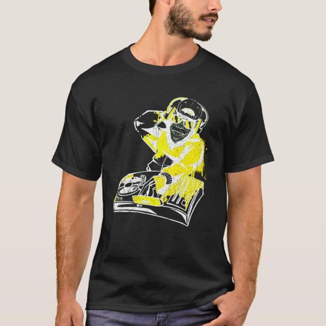 T-shirt DJ Monkey Music Party Amusants Lunettes de soleil  (Devant)