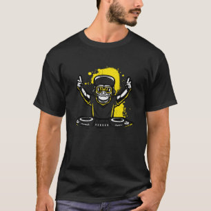 T-shirt DJ Monkey Music Party Fun Sunglaces Fun Dancing C