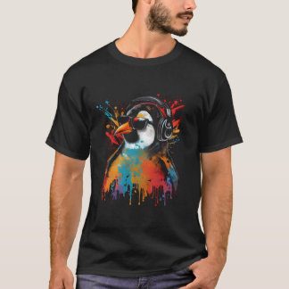 T-shirt Dj Music Fan Penguin Party Party tenue Hobb