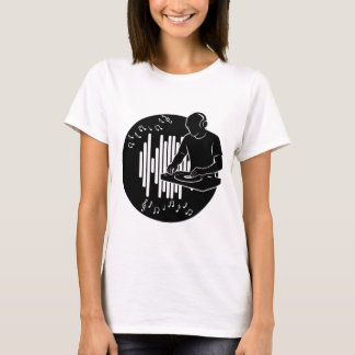 T-shirt DJ Music Silhouette Black and White Art