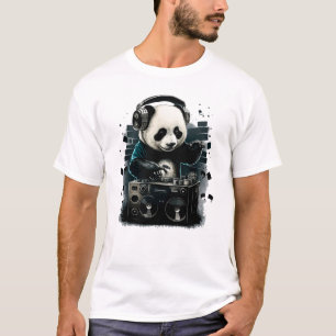 T-shirt Dj Panda Avec Casque Musique