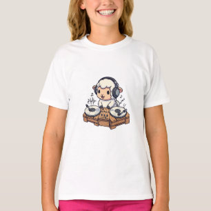 T-shirt DJ Sheep Enfants mélangeant de la musique