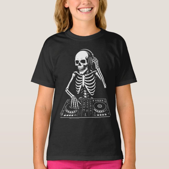 T-shirt DJ Skeleton playing the live music (Devant)