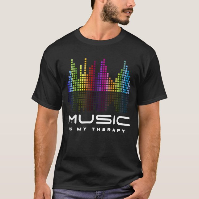 T-shirt DJ Techno Therapy Music Equalizer (Devant)