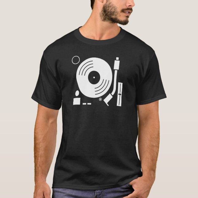 T-shirt DJ Turntable Record Deck (Devant)