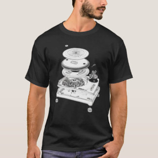 T-shirt DJurntable 1210 eploded sketch girl