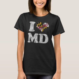 T-shirt DM de drapeau du Maryland du coeur I