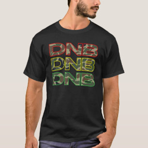 T-shirt DNB Triple Drum n Bass Junglist Rouge Jaune Vert