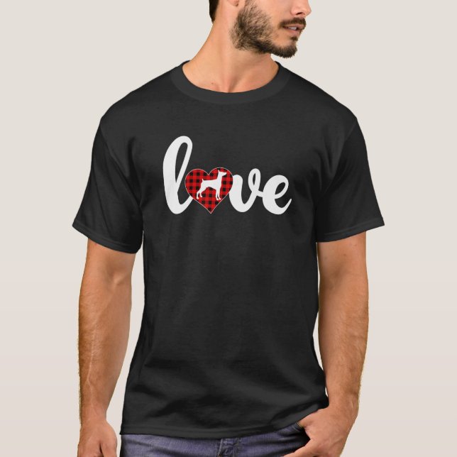 T-shirt Doberman Amoureux des chiens Buffalo Plaid Love Do (Devant)