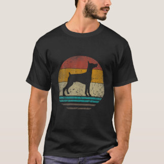 T-shirt Doberman Chien Retro Vintage Silhouette Chien Papa