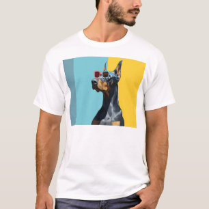 T-shirt Doberman cool avec des lunettes de soleil