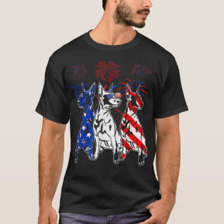 T-shirt Doberman Doberman Drapeau américain 4 juillet T-S