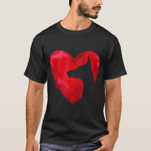 T-shirt Doberman Heart silhouette