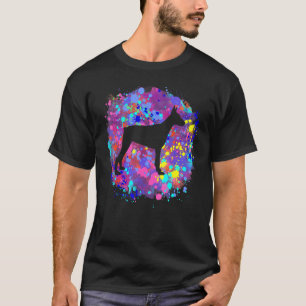 T-shirt Doberman Pinscher Chien Éclaboussure Aquarelle Ro
