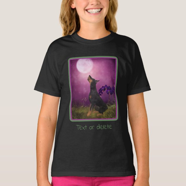 T-shirt Doberman Pinscher Imaginaire Orchidées Chien Art (Devant)