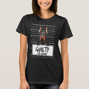 T-shirt Doberman Pinscher Mugshot Chien Coupable