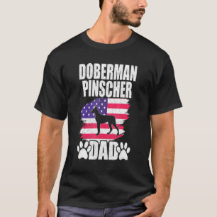 T-shirt Doberman Pinscher Papa Chien américain Drapeau
