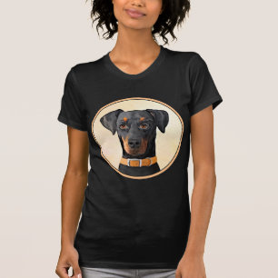 T-shirt Doberman Pinscher Peinture non découpée Art origin