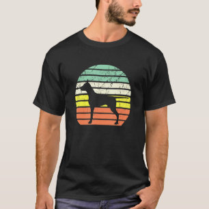 T-shirt Doberman Pinscher Silhouette Chien Distresse Vinta