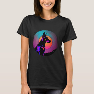 T-shirt Doberman Pinscher Synthwave 80s Retrowave Esthétiq