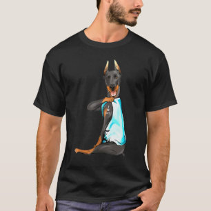 T-shirt Doberman Pinscher Tattoos I Love Papa Fête des pèr