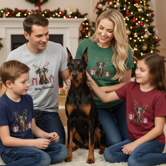 T-shirt Doberman Reindeer