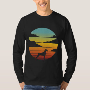 T-shirt Doberman Retro Vintage Sunset S S Hommes Femmes Bo