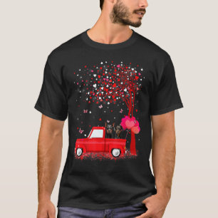 T-shirt Doberman Valentines Day Dogs Red Truck Hearts