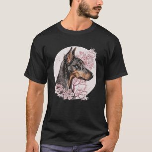 T-shirt Dobermann Cerise Blossom Chien race Japonaise Wate