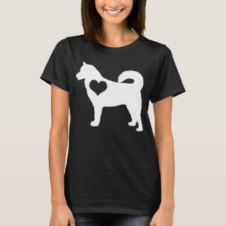 T-shirt d'obscurité de coeur de Malamute d'Alaska