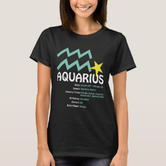 T-shirt d'obscurité de dames de traits de Verseau