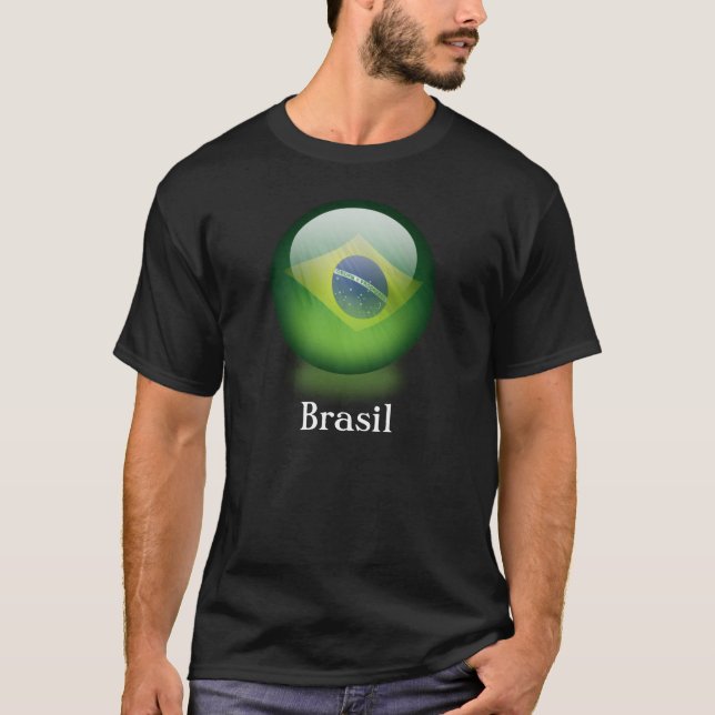 T-shirt d'obscurité de globe du Brésil (Devant)