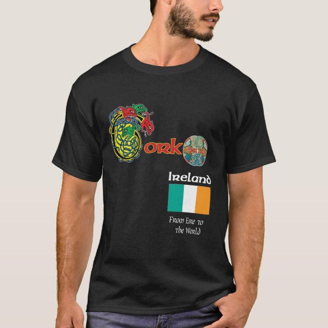 T-shirt d'obscurité de liège du comté de l'Irlande (Devant)