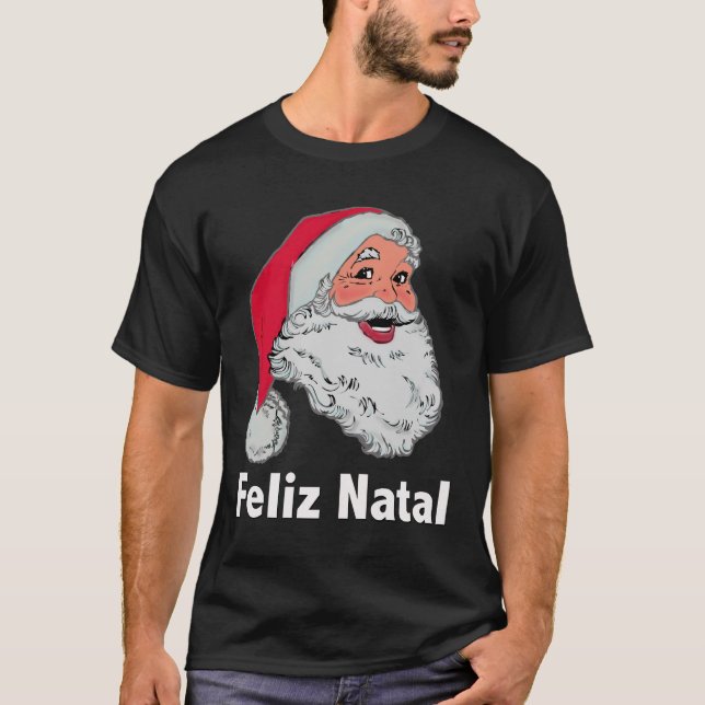 T-shirt d'obscurité de Père Noël de Portugais (Devant)
