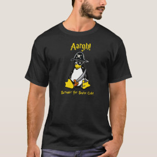 T-shirt d'obscurité de pirate de Linux Tux