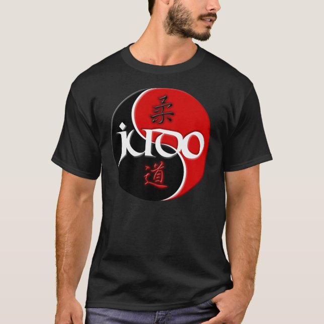 T-shirt d'obscurité de Yin Yang de judo (Devant)