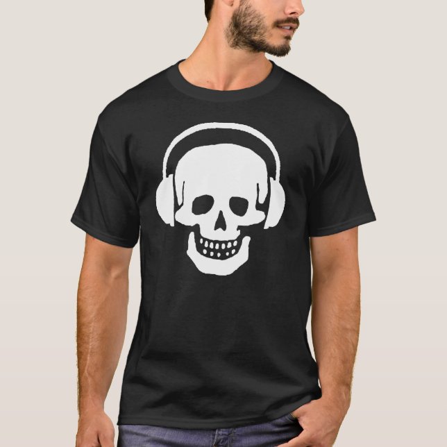 T-shirt d'obscurité d'écouteurs de crâne (Devant)