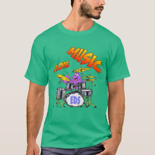 T-shirt d'obscurité d'homme de poulpe de musique