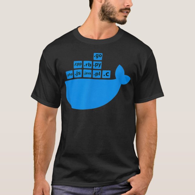 T-shirt Docker Js C Golang Ruby Python Hackathon Tech (Devant)